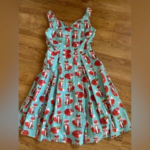 Eva Rose Fox Print Dress M